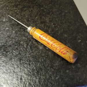Vintage Coca Cola wood and metal ice pick 1940's
